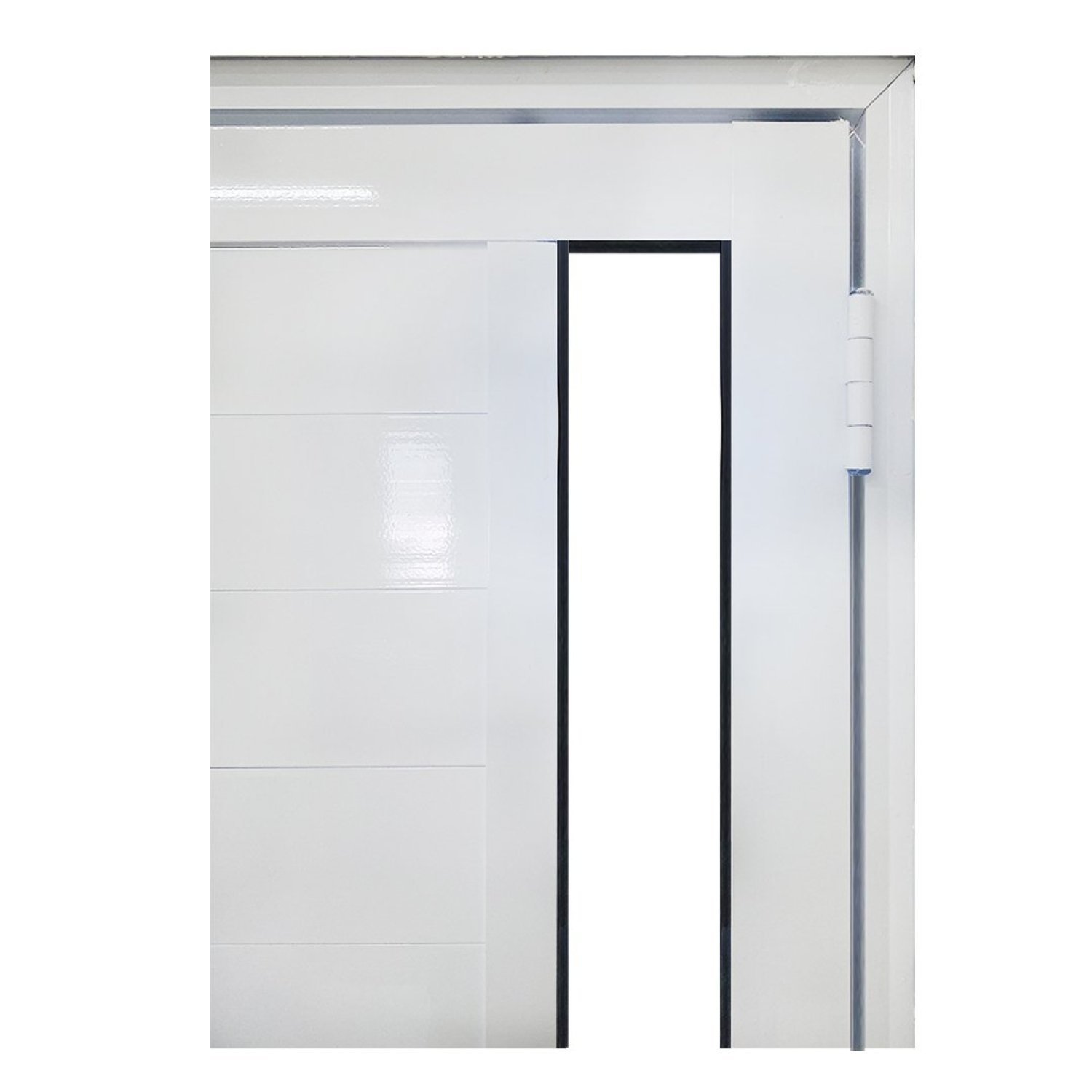 Porta Lambril de Alumínio Esquerda 210 x 80cm com Friso e Visor Linha Veneza Esquadrias Bergamo - 8