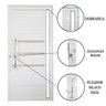 Porta Lambril de Alumínio Esquerda 210 x 80cm com Friso e Visor Linha Veneza Esquadrias Bergamo - 4