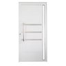 Porta Lambril de Alumínio Direita 210 x 90cm com Friso e Visor Linha Veneza Esquadrias Bergamo - 1