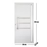 Porta Lambril de Alumínio Direita 210 x 90cm com Friso e Visor Linha Veneza Esquadrias Bergamo - 3