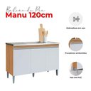 Ver imagem 6 de Balcão de Pia Manu 120cm e Armário Aéreo Andréia Amêndoa Branco - Ajl
