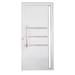 Porta Lambril de Alumínio Esquerda 210 x 90cm com Friso e Visor Linha Veneza Esquadrias Bergamo - 1