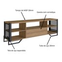 Ver imagem 4 de Rack Industrial para TV até 60 Polegadas 183cm 1 Gaveta e Laterais Teladas P1017 Marrom