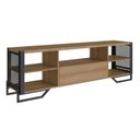 Ver imagem 2 de Rack Para TV ate 60 Polegadas Estilo Industrial 180cm em MDP com 1 Gaveta e Laterais Teladas P1017