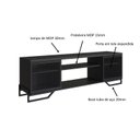 Ver imagem 5 de Rack Para TV ate 60 Polegadas Estilo Industrial 180cm em MDP e Portas Teladas P1027