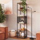 Ver imagem 1 de Estante de Livros Industrial 40CMX180CM 5 Prateleiras P1023 Marrom/Preto/Mel