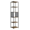 Ver imagem 3 de Estante de Livros Industrial 40CMX180CM 5 Prateleiras P1023 Marrom/Preto/Mel