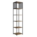 Ver imagem 2 de Estante de Livros Industrial 40CMX180CM 5 Prateleiras P1023 Marrom/Preto/Mel