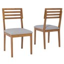 Ver imagem 1 de Kit 2 Cadeiras Estofadas Madeira Maciça 22153 Linho Cinza Ornar