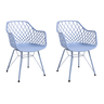 Conjunto 2 Cadeiras Micaela Pernas em Aço Rivatti Azul Brisa - 1