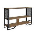 Ver imagem 2 de Aparador 2 Prateleiras Estilo Industrial Telado P1021 Marrom/Preto Mel