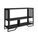 Ver imagem 2 de Aparador 2 Prateleiras Estilo Industrial Telado P1021 Preto