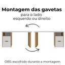 Ver imagem 7 de Escrivaninha Mesa Escritório Elegante com Pés Ripado 2 Gavetas e 1 Nicho Florence