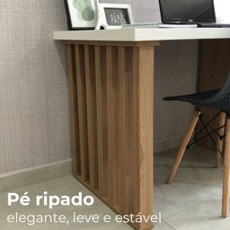 Escrivaninha Elegante com Pés Ripado 2 Gavetas e 1 Nicho Florence - 11