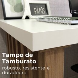 Escrivaninha Elegante com Pés Ripado 2 Gavetas e 1 Nicho Florence - 9