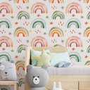Ver imagem 1 de Papel de Parede Infantil Arco-Íris Aquarela-60x300cm