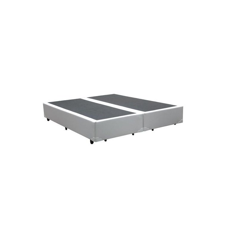 Cama Box Queen 158 Bipartido Bello Box - Tecido Sintético Branco Cama Box Queen 158 Bipartido Bello Box - Tecido Sintético Branco