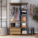Ver imagem 1 de Guarda Roupa Closet Industrial P1025 Marrom/Preto/Mel