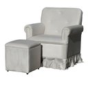 Ver imagem 1 de Poltrona Laura Amamentação Balanço Mais Puff - Quarto Bebê Amamentação - Veludo - Estopar Laura Mais