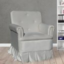 Ver imagem 2 de Poltrona Laura Amamentação Balanço Mais Puff - Quarto Bebê Amamentação - Veludo - Estopar Laura Mais