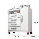 Ver imagem 4 de Cômoda Sapateira Cannes 1 Porta 4 Gavetas - Branco