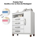 Ver imagem 3 de Cômoda Sapateira Cannes 1 Porta 4 Gavetas - Branco