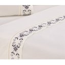 Ver imagem 4 de Jogo lençol Veneza quarto casal Queen bordado 4 peças 2fronha:Palha com Grafite