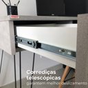 Ver mais imagens de Escrivaninha Mesa Escritório com Estante e com 1 Gaveta 4 Nichos 137,8cm Industrial Tampo Concreto Fusion Preto Artany