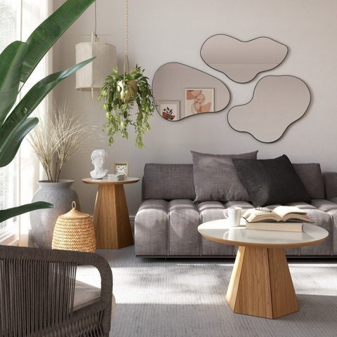 Kit 3 Espelhos Painel Decorativo Orgânico