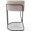 Ver imagem 6 de Kit 04 Banquetas Baixa Base de Aço Preto Betina D02 Suede Bege C-309 - Lyam Decor