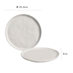 CONJUNTO C/ 6 PRATOS DE SOBREMESA BIO STONEWARE VIT Ø 21,5cm - 3