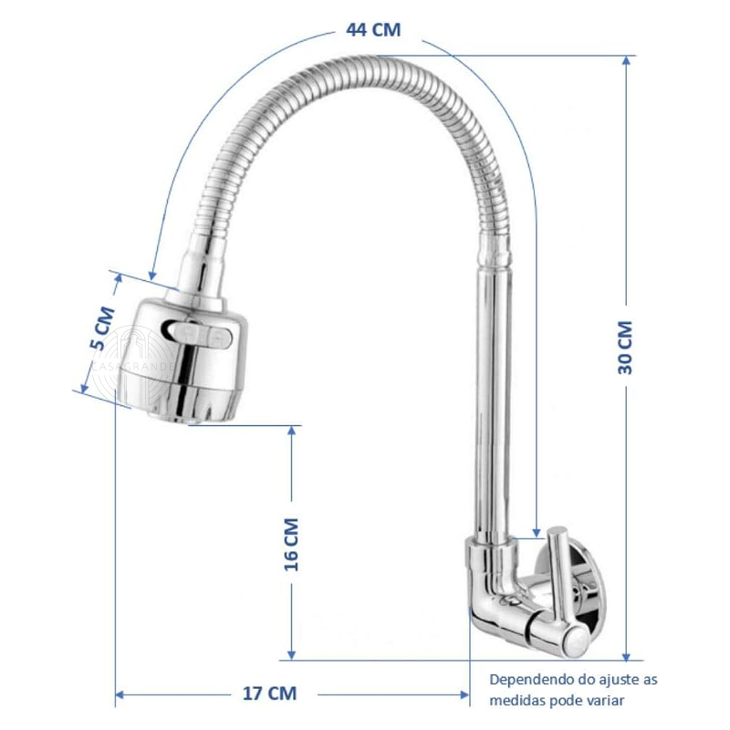 Torneira Flexível de Parede para Cozinha - 2