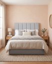 Ver imagem 1 de Cabeceira Cama Box para Casal 140cm Jade Suede Cinza