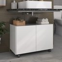 Ver imagem 1 de Gabinete Armário de Banheiro 62,5cm com Rodízios 2 Portas Multimóveis Mp5043 Branco