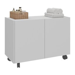 Gabinete Armário de Banheiro 62,5cm com Rodízios 2 Portas Multimóveis Mp5043 Branco - 2