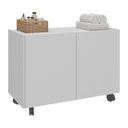 Ver imagem 2 de Gabinete Armário de Banheiro 62,5cm com Rodízios 2 Portas Multimóveis Mp5043 Branco