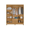 Ver imagem 3 de Guarda Roupa Casal Pequeno 6 Portas 153cm Freijó Celestina Shop Jm