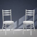 Ver imagem 6 de Conjunto 2 Cadeiras para Sala de Jantar Debrum Cromado/Branco