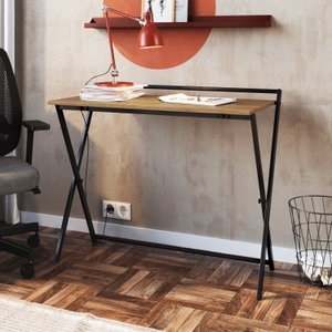 Escrivaninha Mesa Escritório Industrial Dobrável 94cm Simples P1022