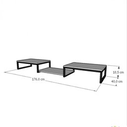 Aparador Industrial Preto Moderno Cantinho Café Escritorio Simples Bancada Suspensa - 2