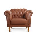 Ver imagem 5 de Poltrona Chesterfield Couro Sintético Marrom Duque 103cm Yescasa
