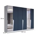 Ver imagem 4 de Guarda-roupa Casal Luxe 2,42 Metros 6 Portas 4 Gavetas com Espelho Branco/azul - Panorama Móveis