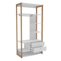 Kit Closet Cali 2 Gavetas e Sapateira com Espelho - 3 Kit Closet Cali 2 Gavetas e Sapateira com Espelho - 3