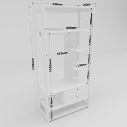 Kit Closet Cali 2 Gavetas e Sapateira com Espelho - 10 Kit Closet Cali 2 Gavetas e Sapateira com Espelho - 10