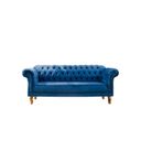 Ver imagem 6 de Sofá 3 Lugares Veludo Azul Chesterfield 200cm Yescasa