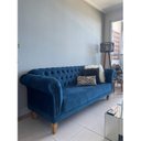 Ver imagem 5 de Sofá 3 Lugares Veludo Azul Chesterfield 200cm Yescasa