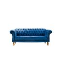 Ver imagem 6 de Sofá 3 Lugares Veludo Azul Chesterfield 200cm Yescasa