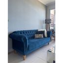 Ver imagem 5 de Sofá 3 Lugares Veludo Azul Chesterfield 200cm Yescasa