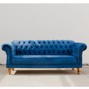 Ver mais imagens de Sofá 3 Lugares Veludo Azul Chesterfield 200cm Yescasa