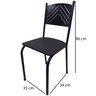 Cadeira Preta para Cozinha Jantar Metal Tubular Almofadada Assento Preto Medcombo - 2